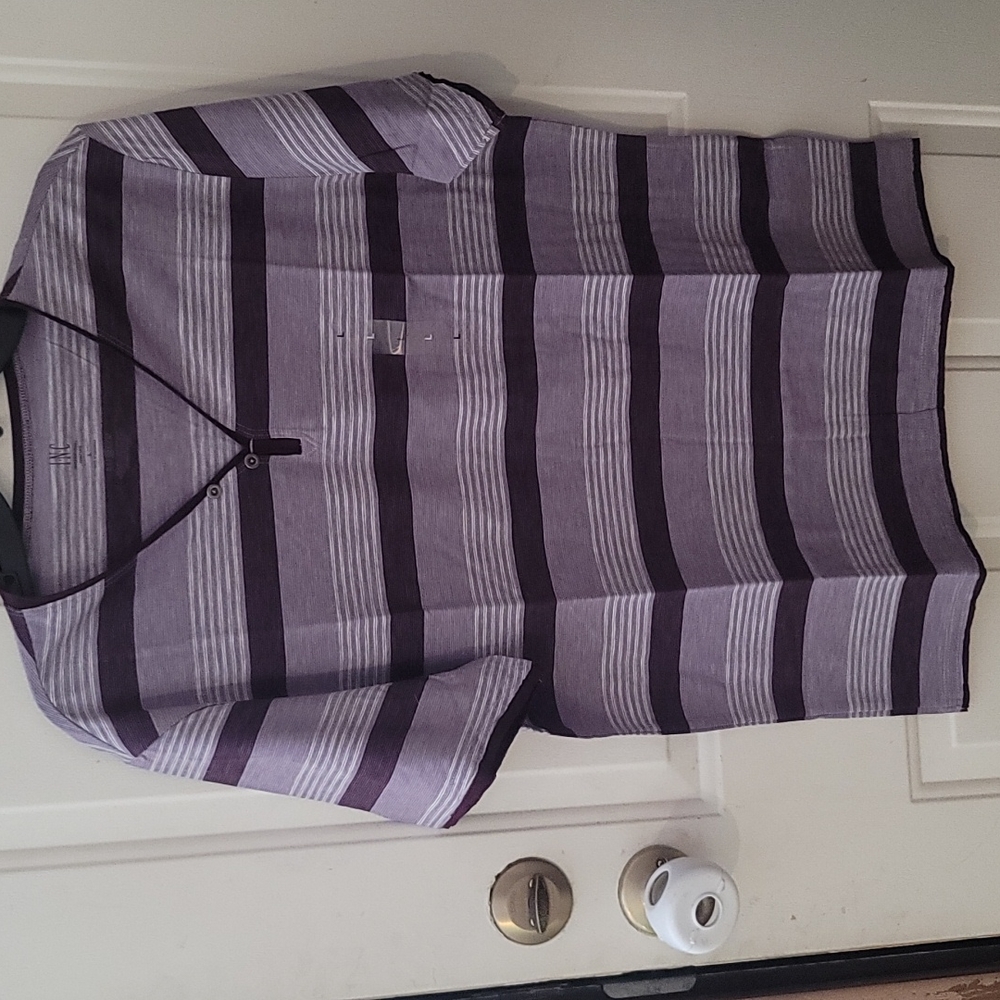 INC INTERNATIONAL CONCEPTS MEN'S STRIPED TEE: PURPLE: NWOT: SZ L